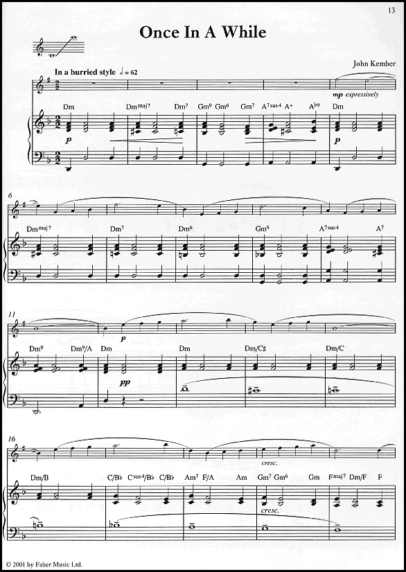 A sample page from Play Ballads: B flat Clarinet and Piano