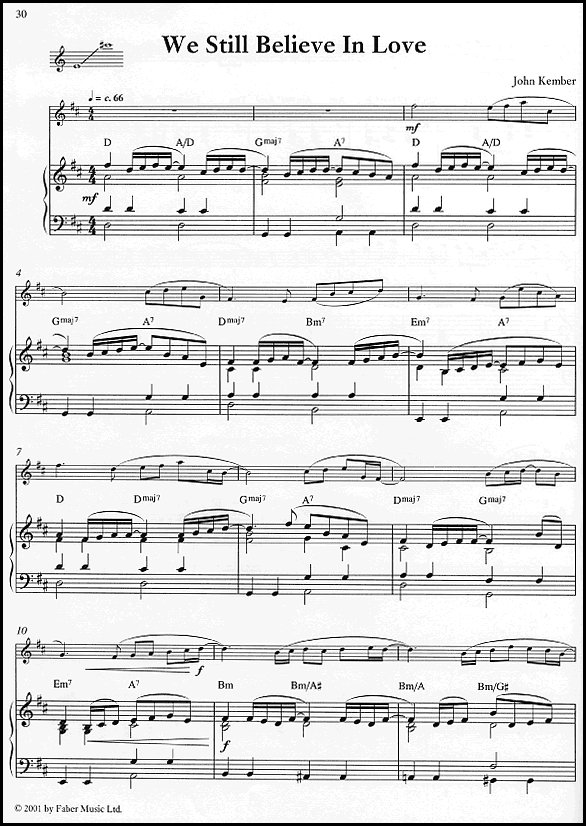 A sample page from Play Ballads: Flute and Piano