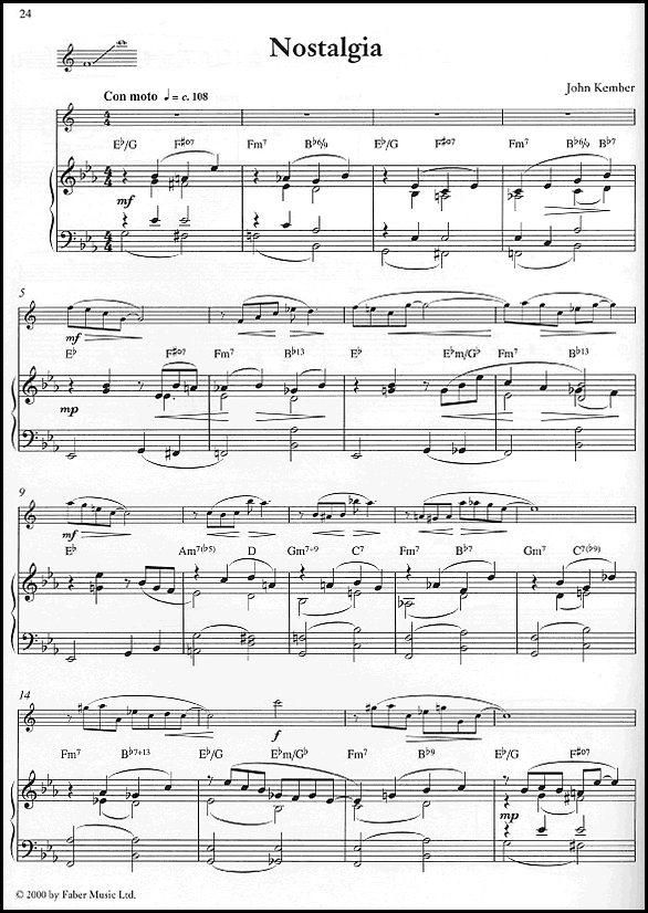 A sample page from Play Ballads: Alto Saxophone and Piano