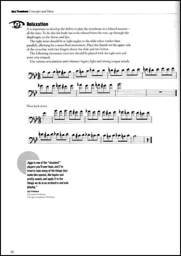A sample page from Jiggs Whigham Jazz Trombone - Concepts, Ideas and Examples