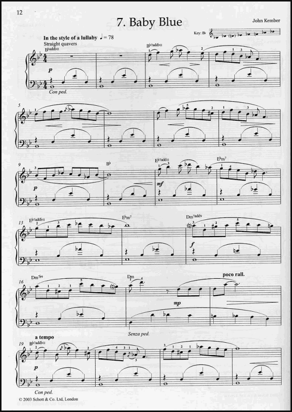 A sample page from Solo collection - 15 pieces for piano in Blues, Spiritual and Jazz Styles
