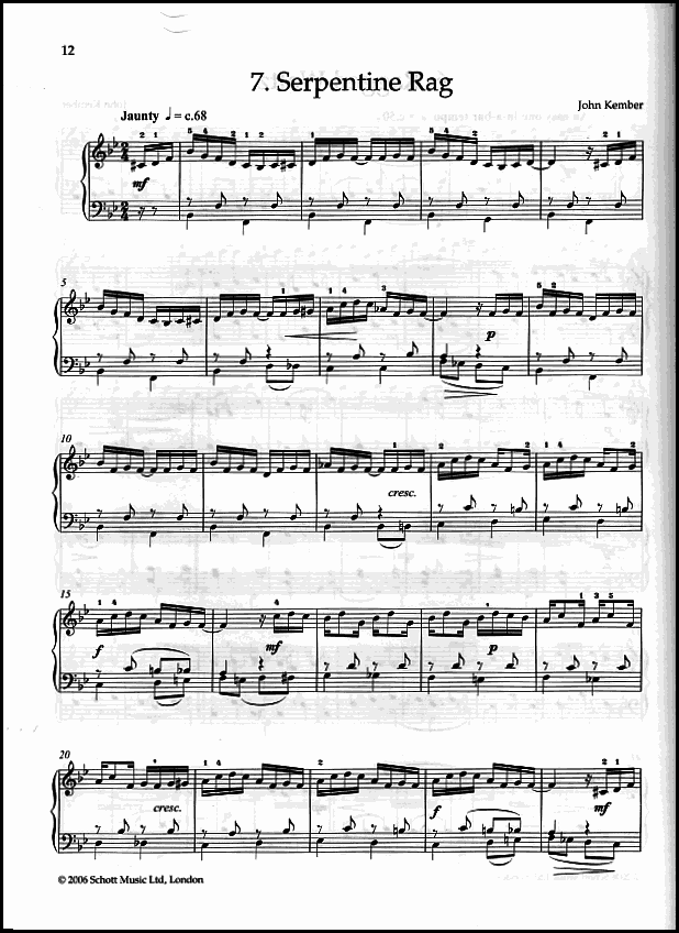 A sample page from Ragtime - 15 pieces for Piano Solo