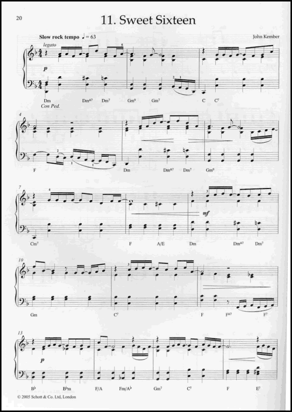 A sample page from Rock and Soul Styles, 18 Pieces for Piano Solo