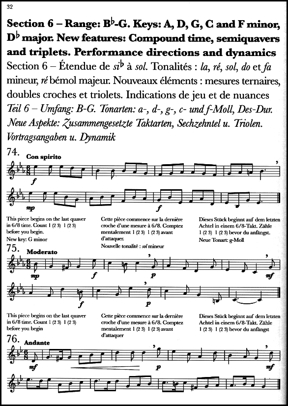 A sample page from Trumpet Sight-Reading